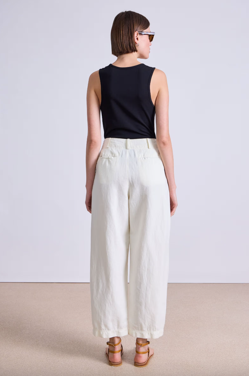 Bari Crop Trouser Linen, Cream