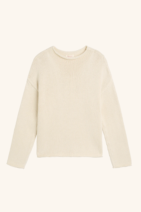 Lamis Washed Cotton Sweater, Off White