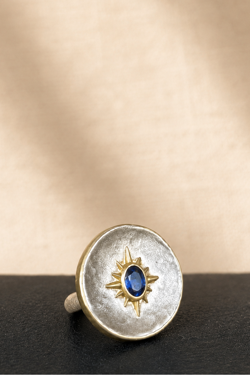 Ceylon Sapphire Ring, Sterling Silver