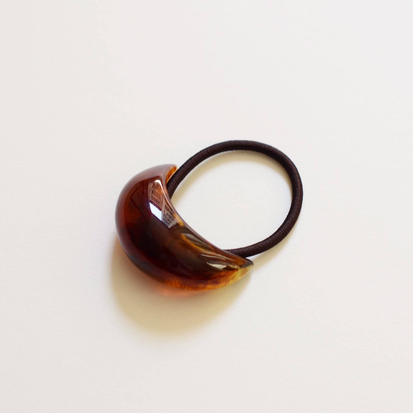 Bold Crescent Resin Hair Tie | Amber