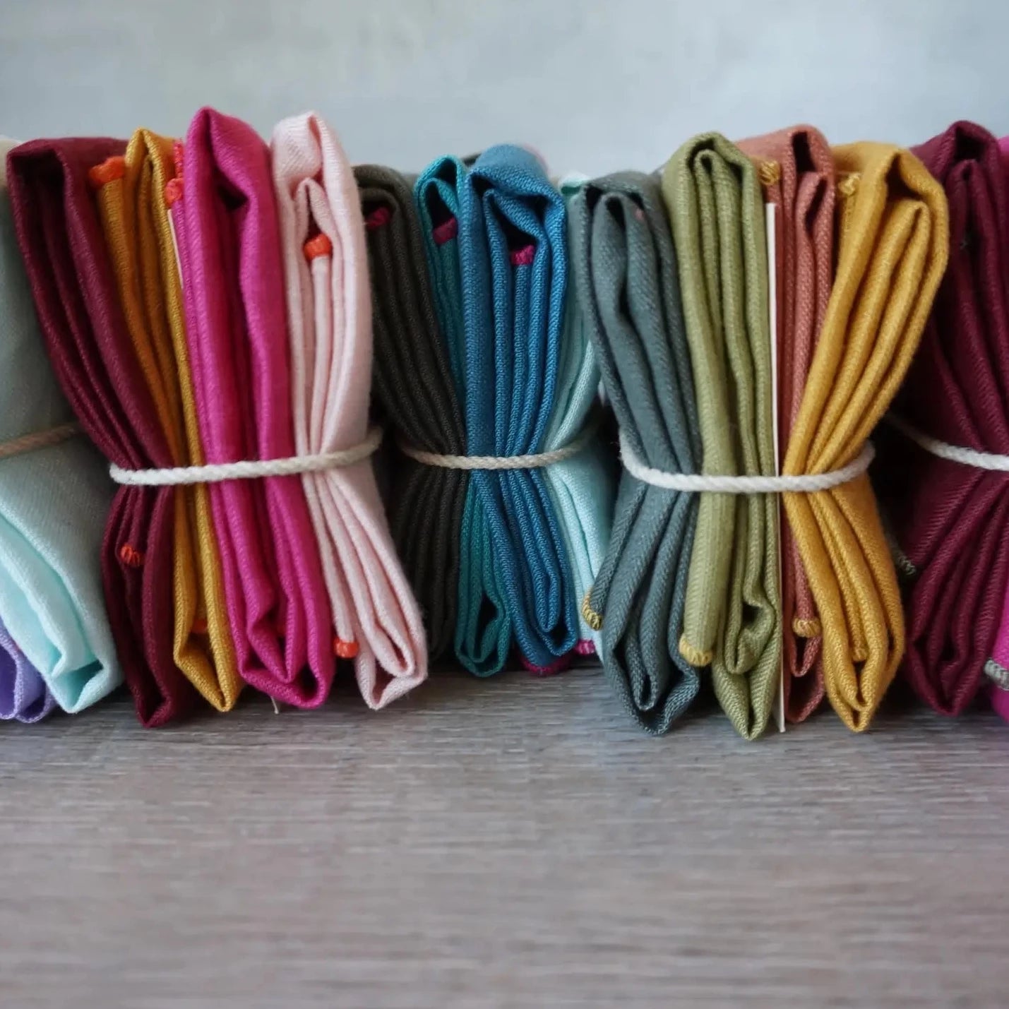 100% Linen Brown Cloth Dinner Napkins, Set of 2