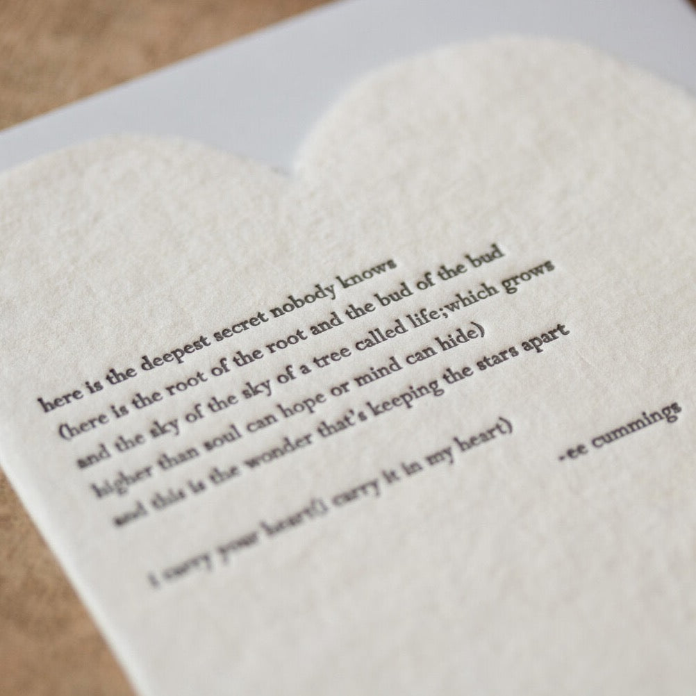 Cummings Quote Heart Card