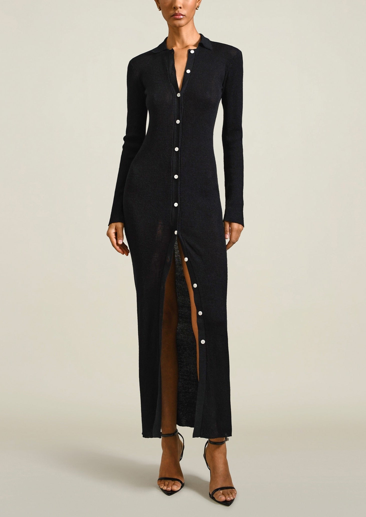 Slinky Cardigan Dress, Black – SOTE