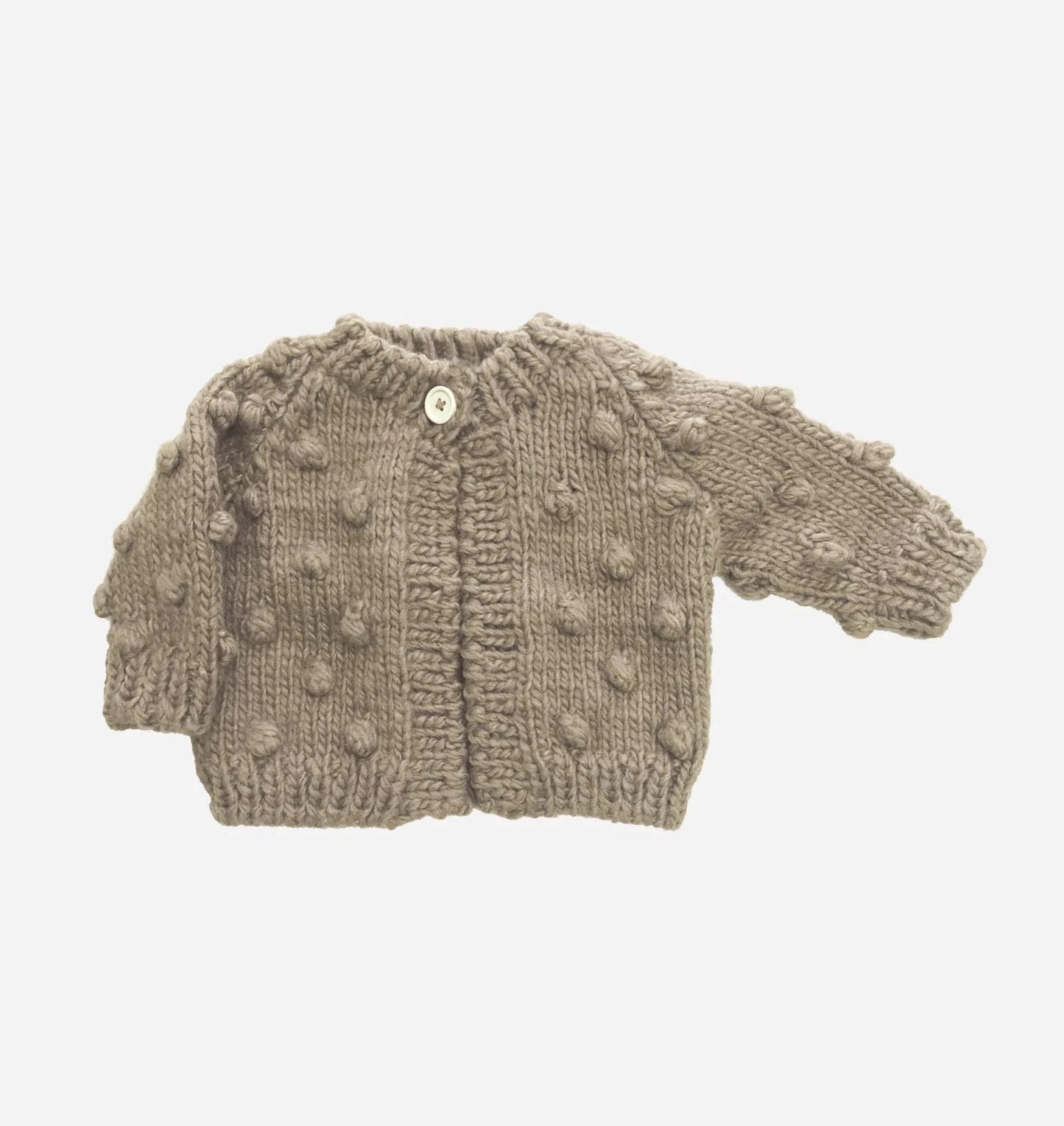 Kid's Popcorn Cardigan, Flax