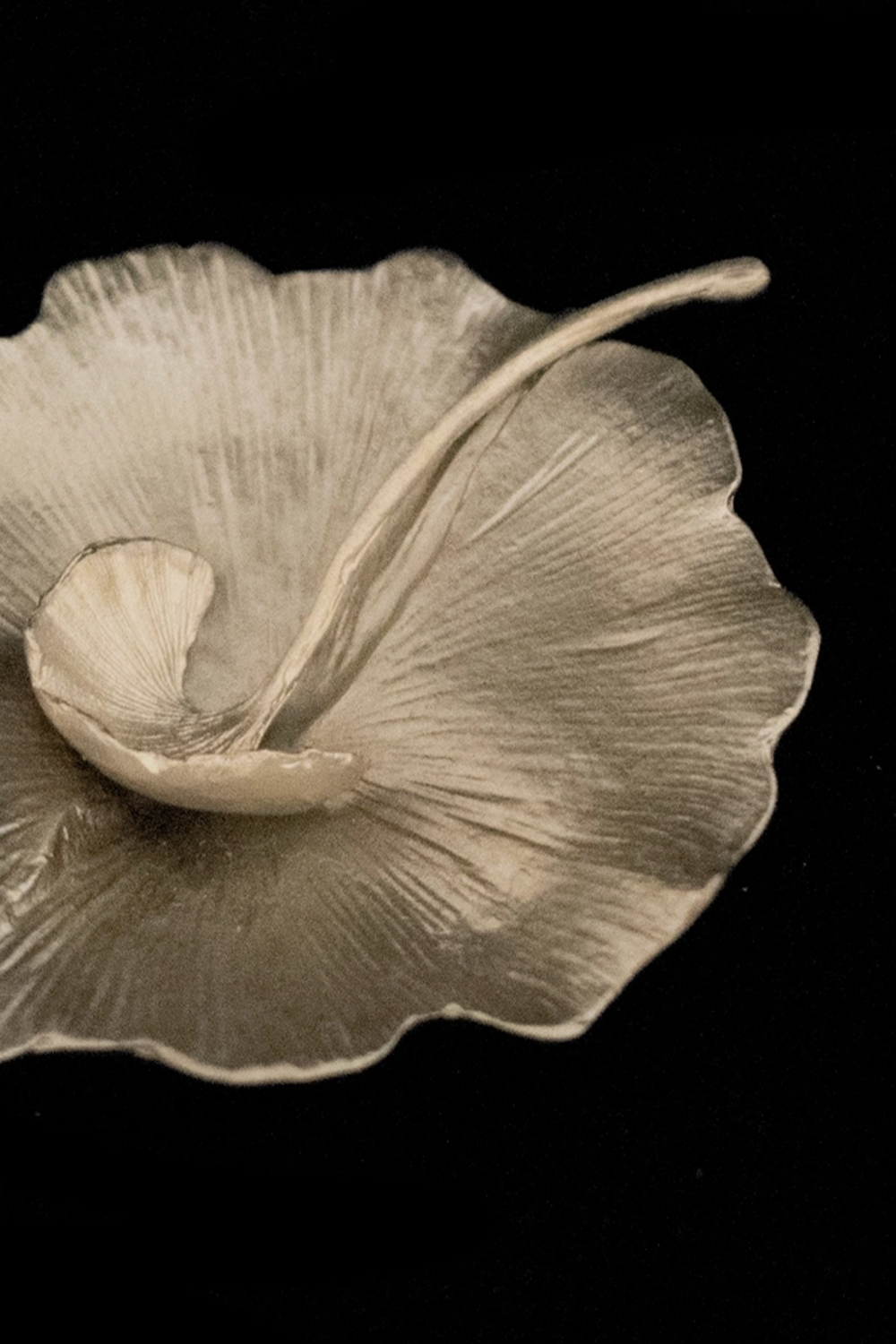 Ginkgo Salt Dish, Silver