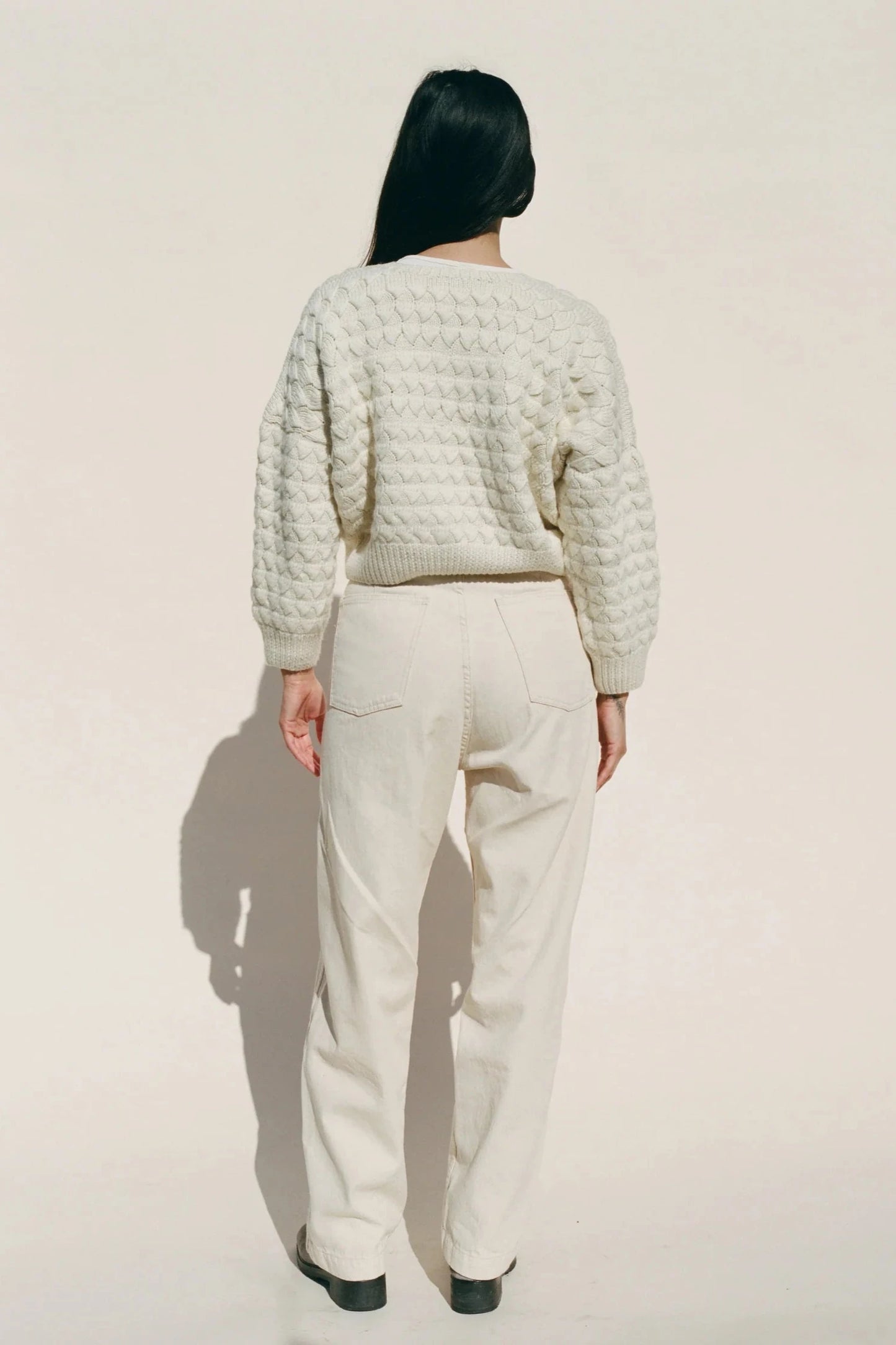 Lise Crop Cardigan, Cream