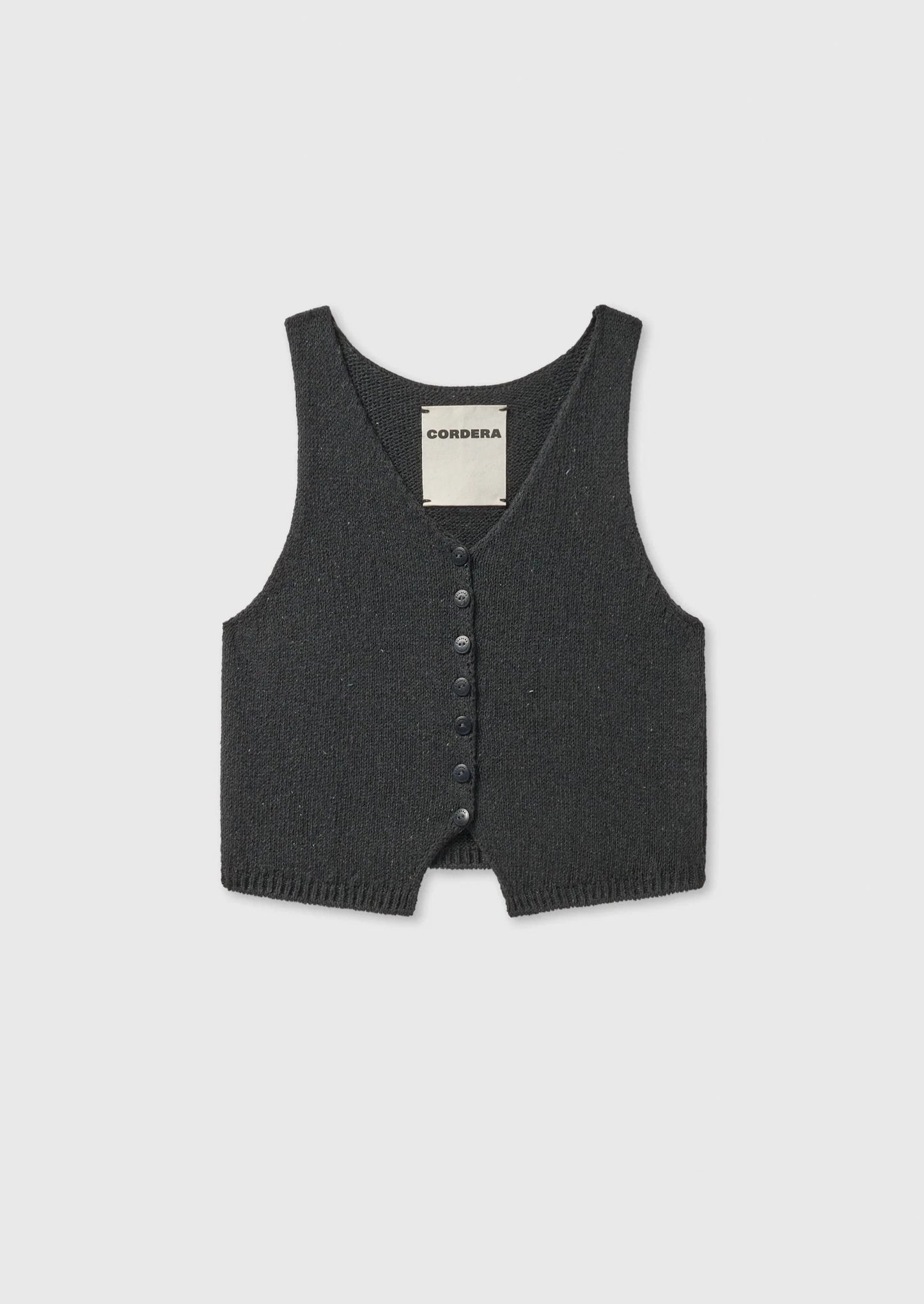 Heather Cotton Waistcoat, Charcoal
