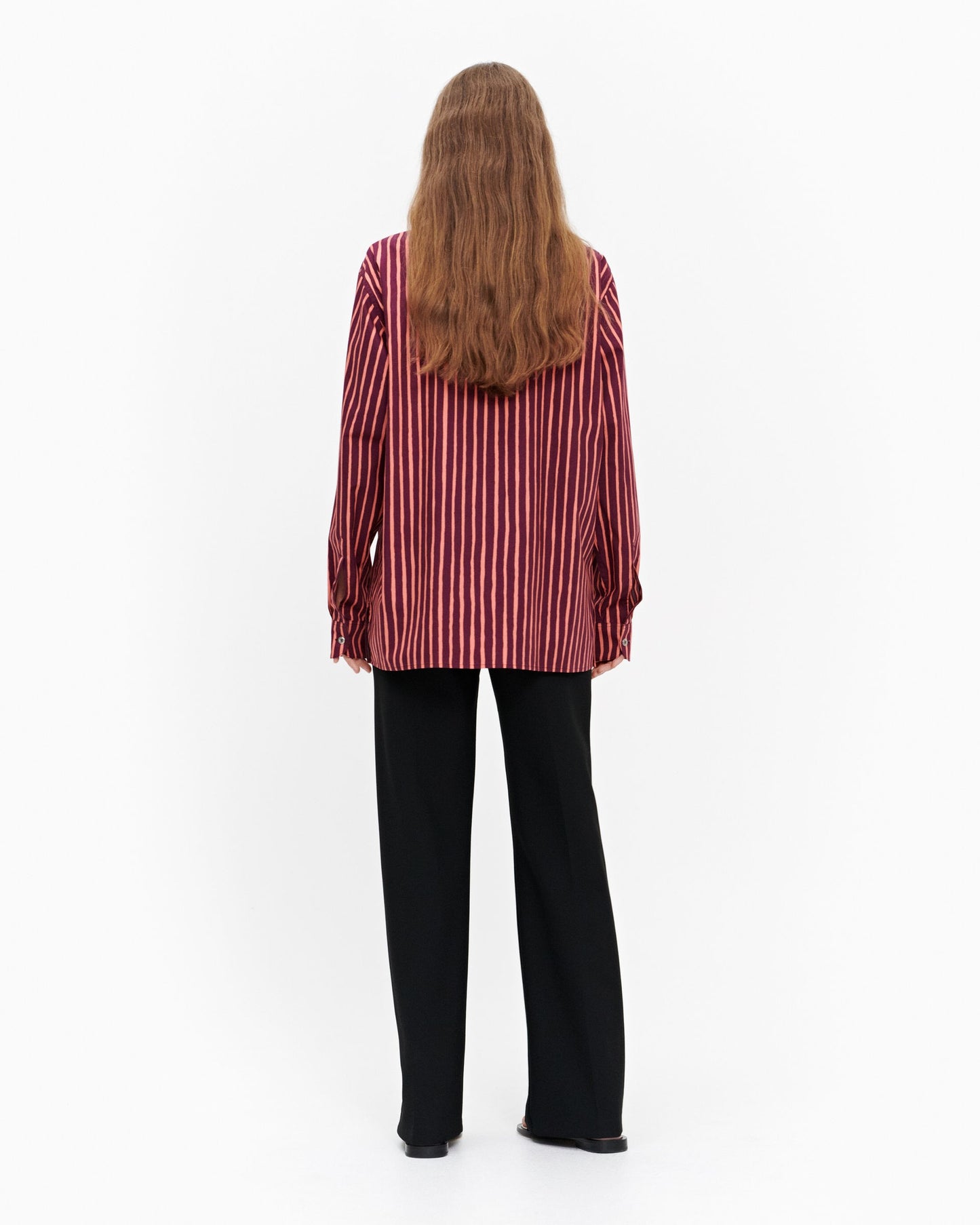 Striped Marimekko Button down Shirt with Silver Button Details