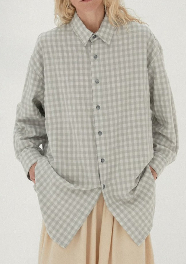Checkered Shirt, Silver Blue