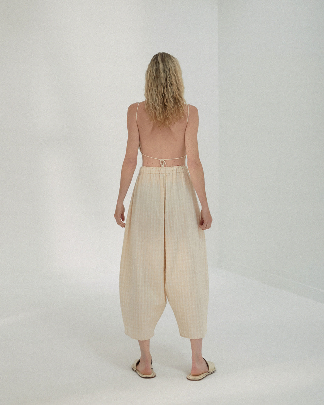 Checkered Maxi Pants, Sand