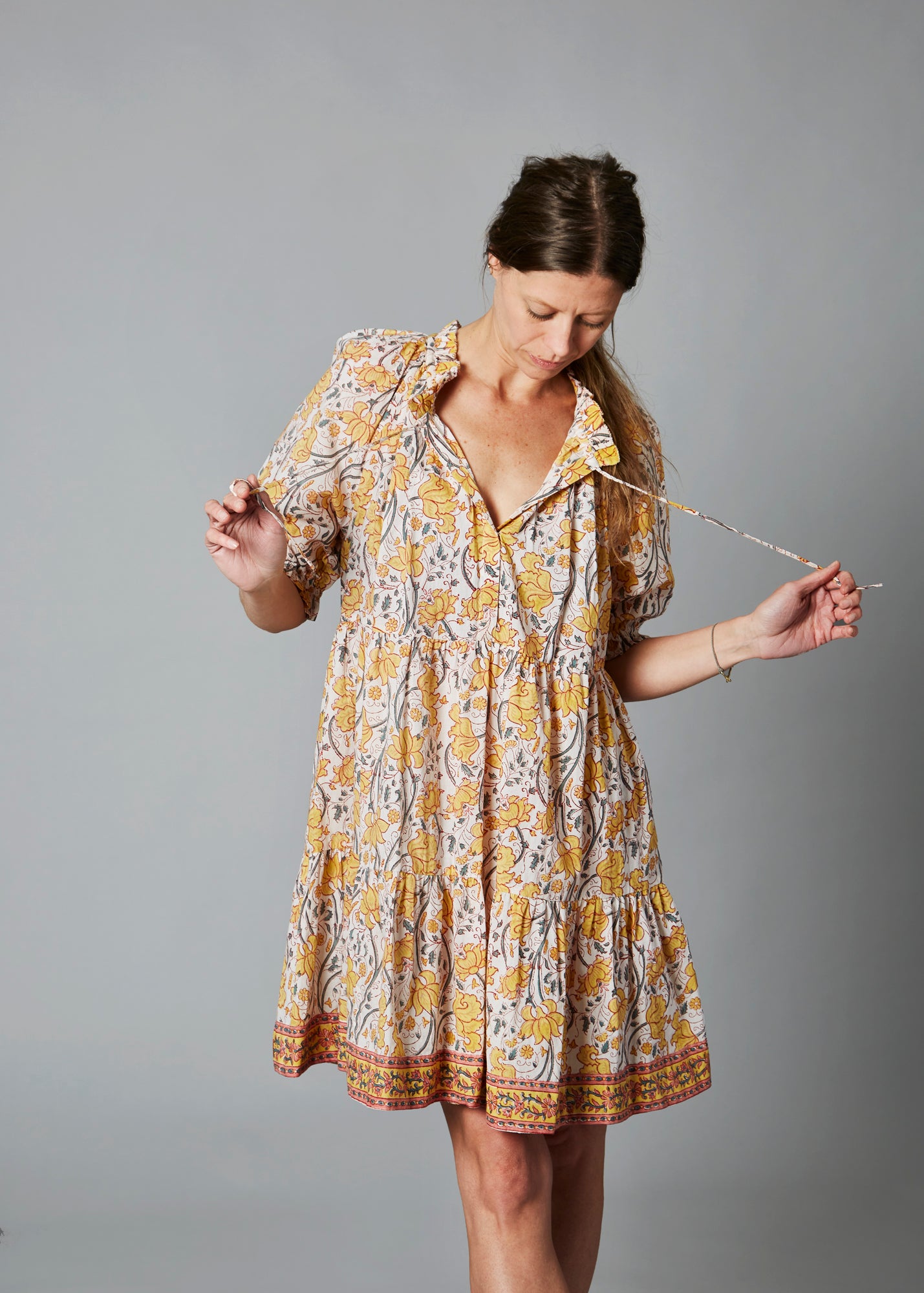 Graziana Short Dress, Orchid Yellow