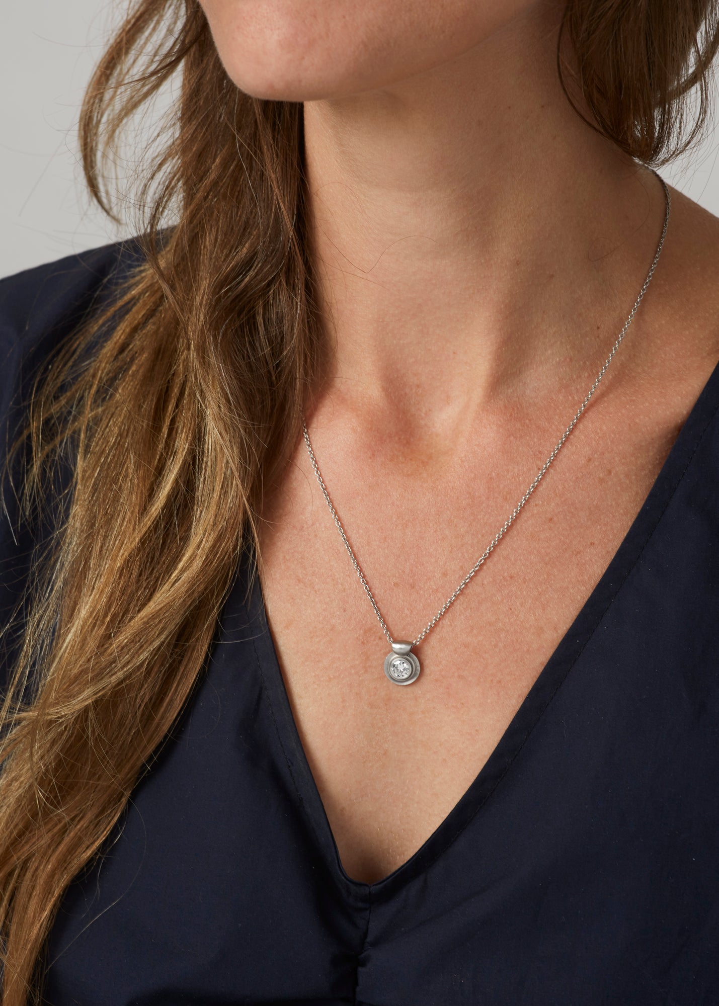 Diamond Pendant in Platinum with 20" Chain