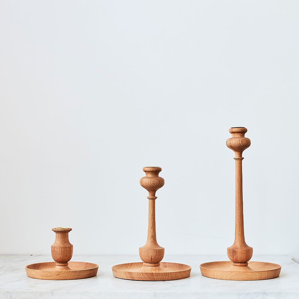 Kana Candlestick with Tray, Tall
