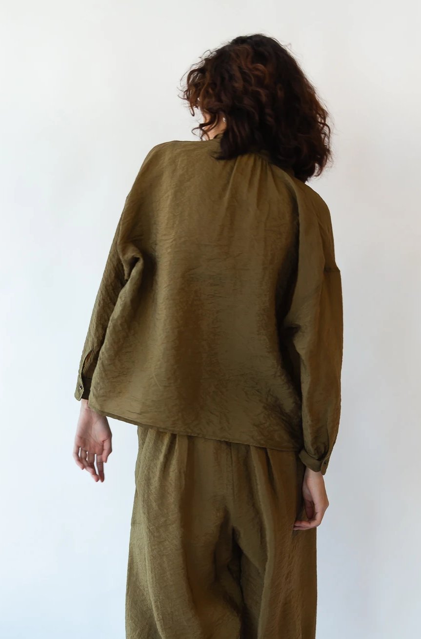 Caron Callahan Daisy Top Cupro Tobacco Top Blouse