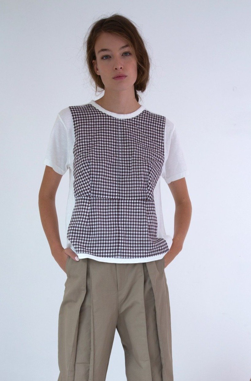 Regina Tee, Brown Gingham
