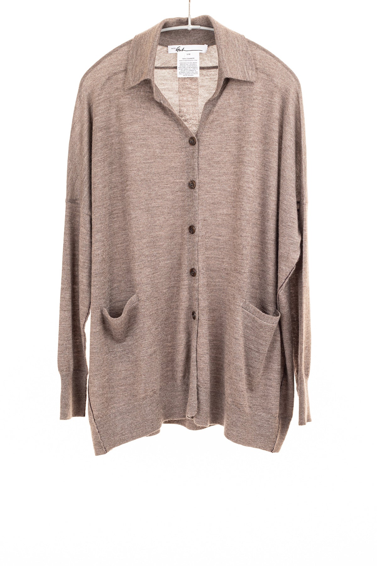 Collared Cardigan, Driftwood