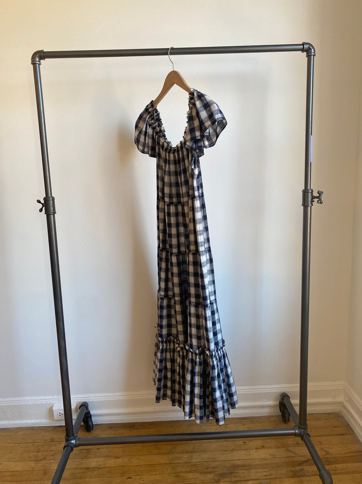 The Nightingale Dress, Navy Heart Check
