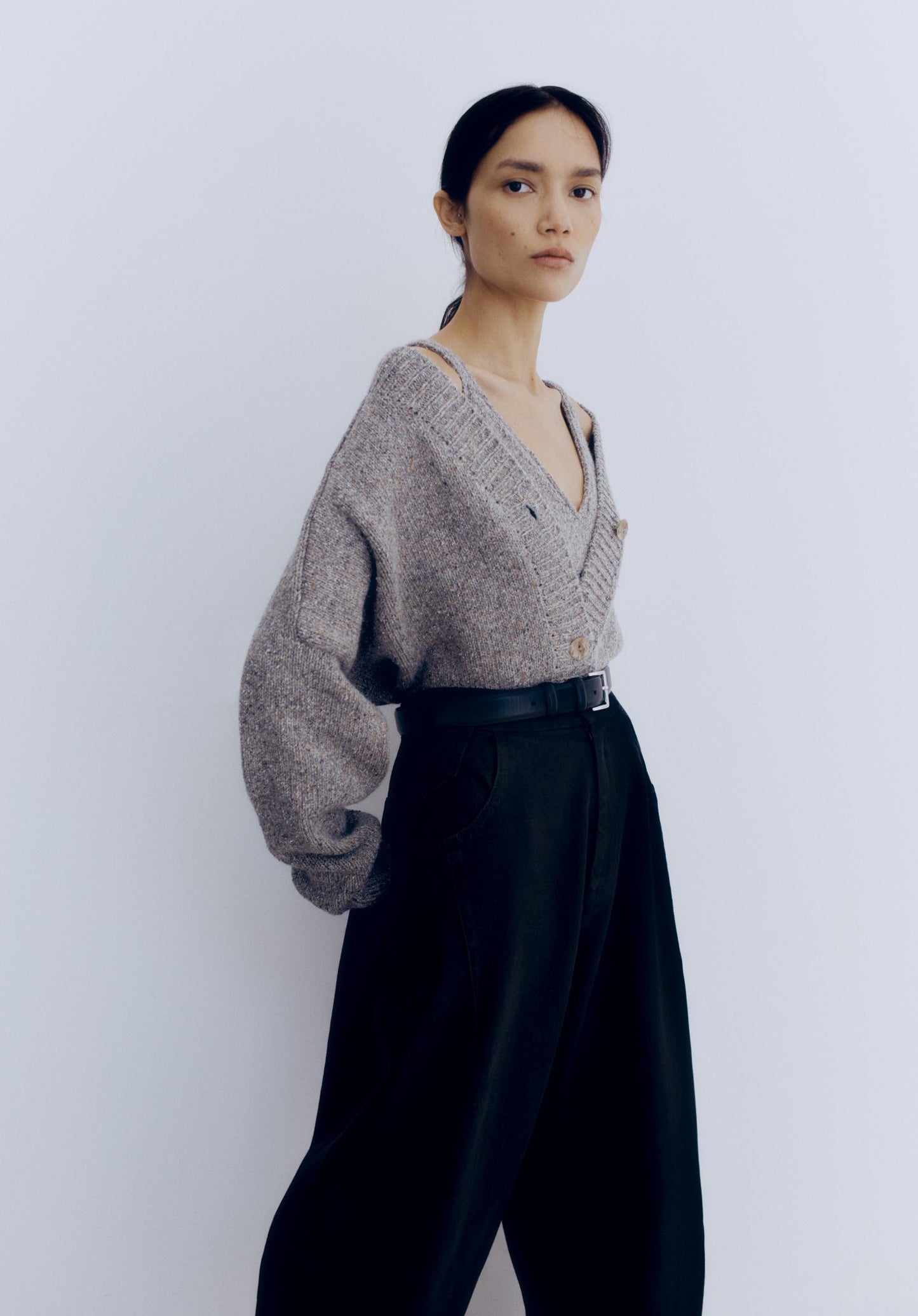 Soft Wool Cardigan, Grey