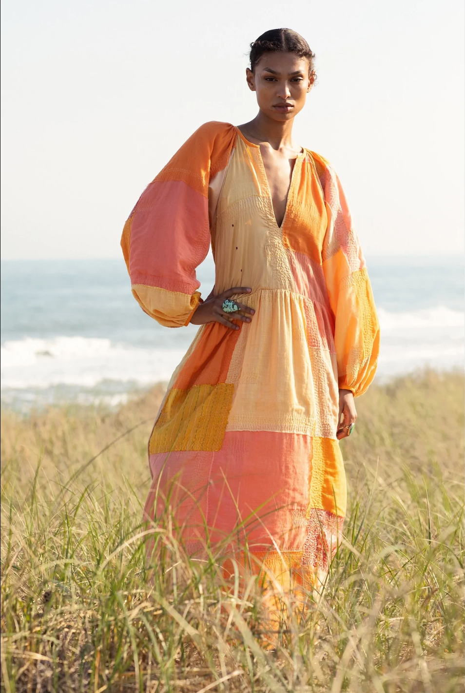 Celeste Mango Sari Dress, Orange Mango