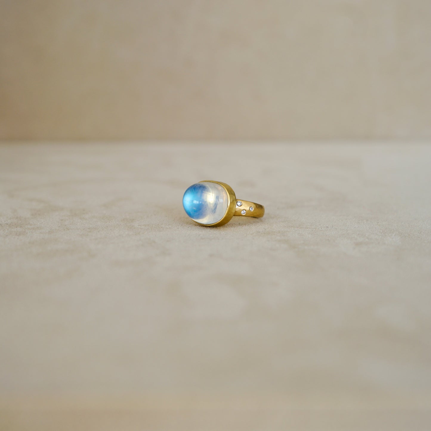 Large East West Blue Moonstone Ring