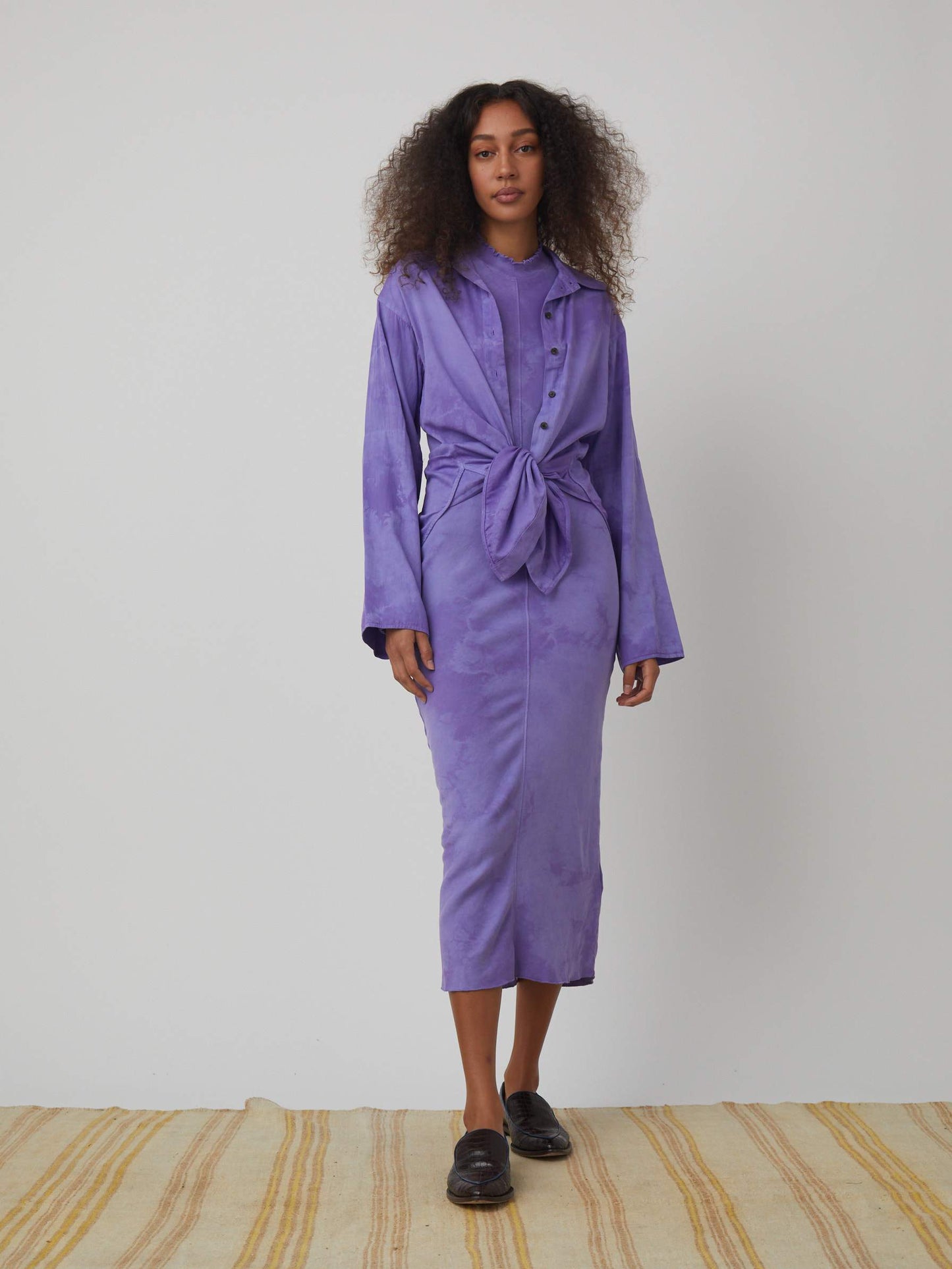 Pheobe Sleeve Button Down, Purple Cloud