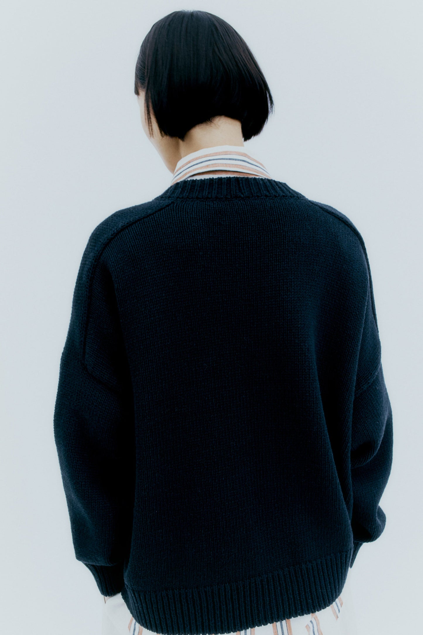 Cotton Saddle Cardigan, Black