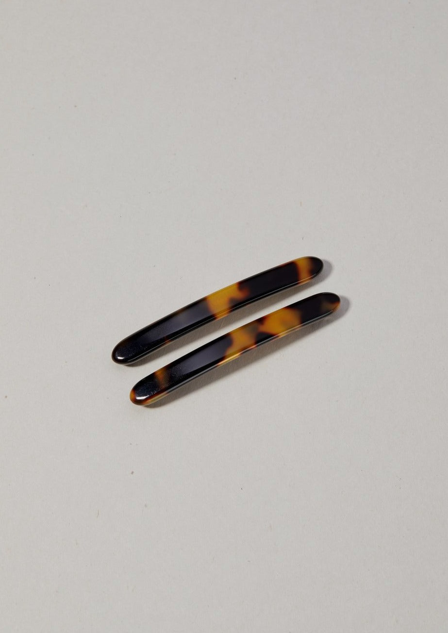 Petite Nicole Barrette Pair, Tortoiseshell