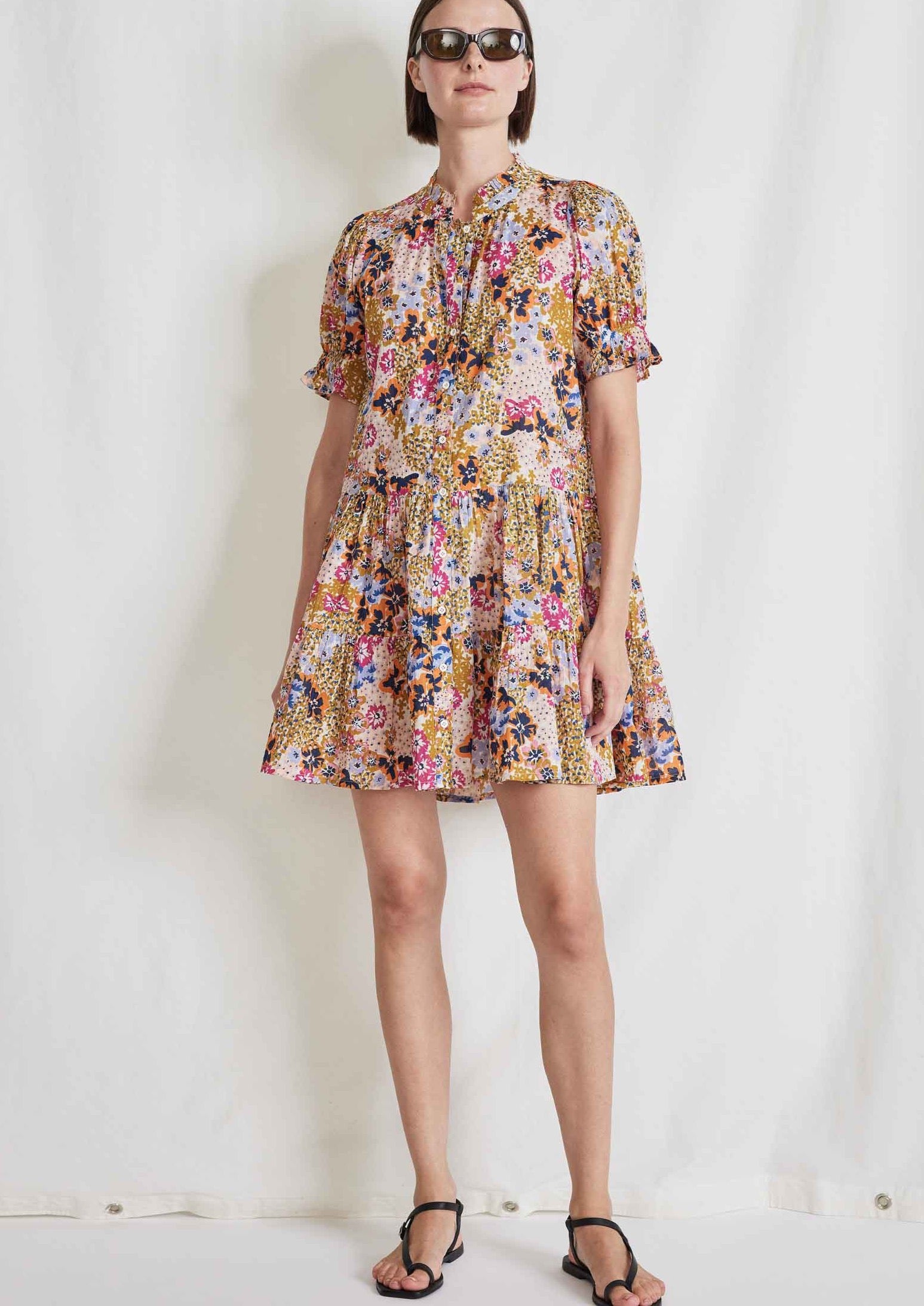 apiece apart las alturas mini dress Apiece Apart Las Alturas Mini Dress - Dotty Floral Crimson