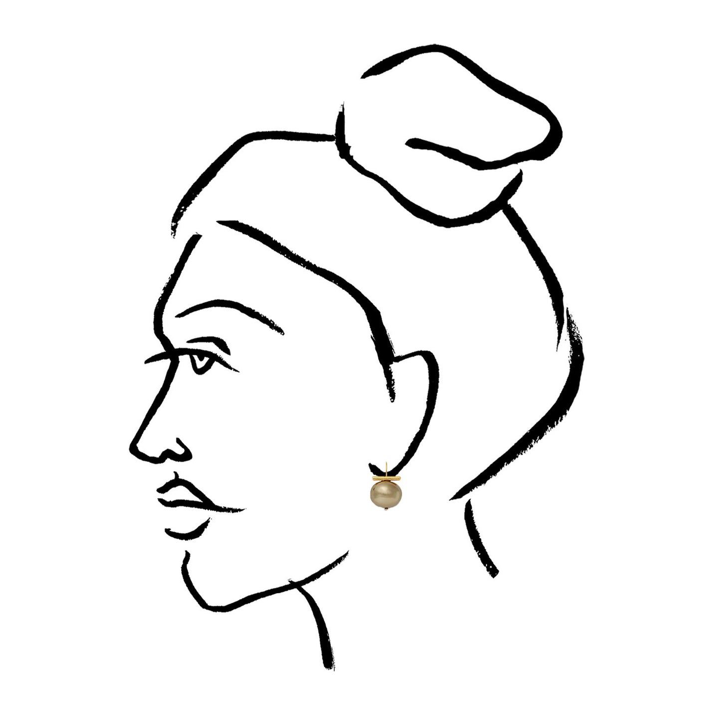 Medium Pebble Pearl Earring