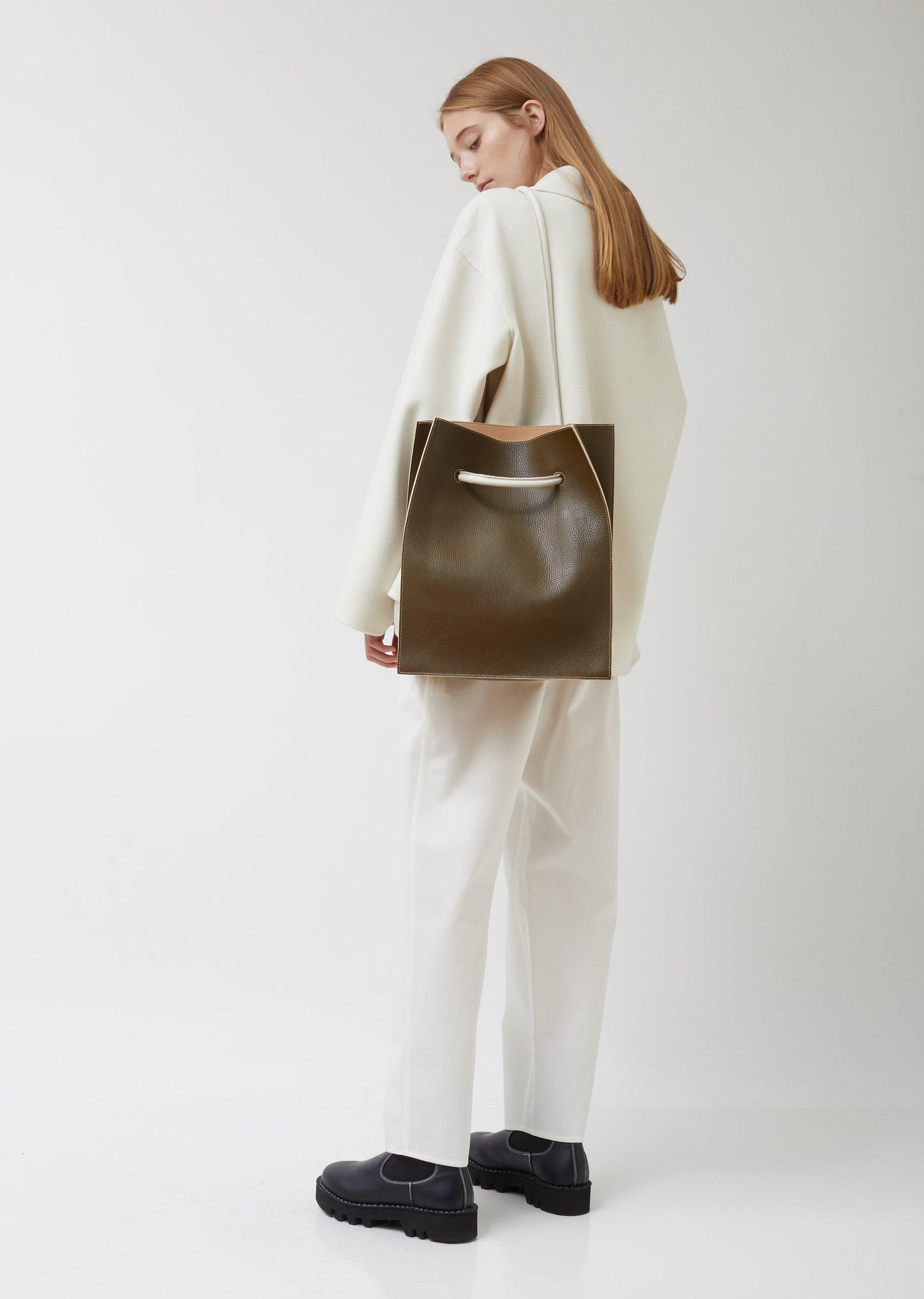 Sofie D'Hoore Pebbled Olive Leather Bag