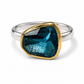 London Blue Topaz Ring in 18KG & Sterling Silver