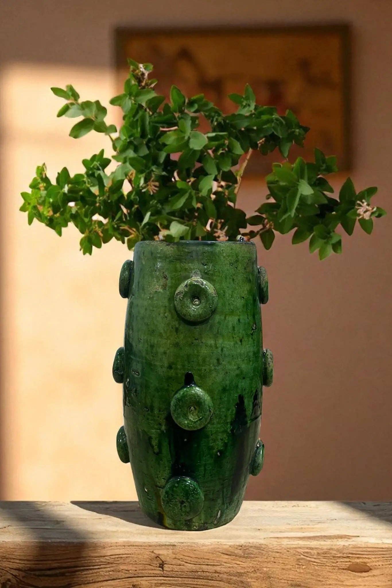 Tamegroute Green Spiked Vase 30 cm