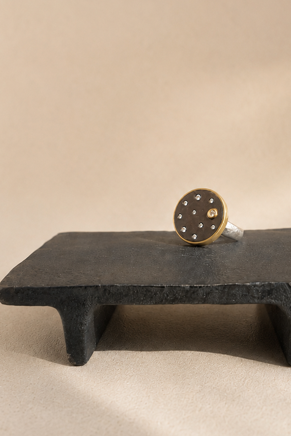 Oxidized 18K/SS Night Sky Ring