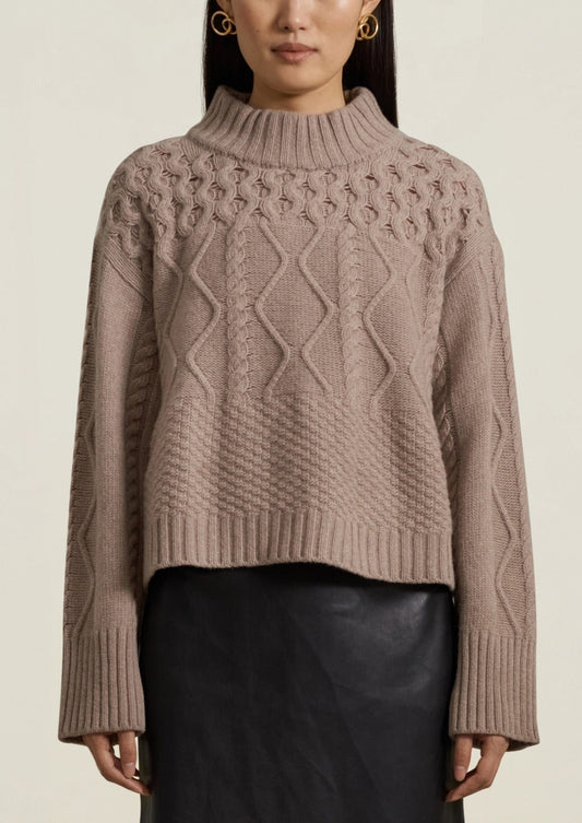 Cropped Chalet Sweater, Oatmeal