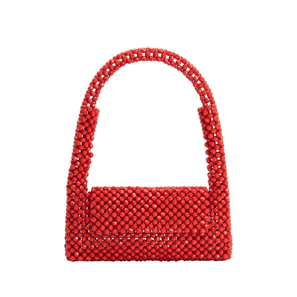 Tawny Coral Beaded Bag