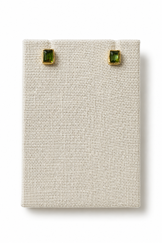 Green Tourmaline Studs