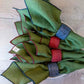 100% Linen Holiday Green/Burgaundy Cloth Napkins, Set of 2