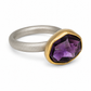 Amethyst Ring set in 18K Gold