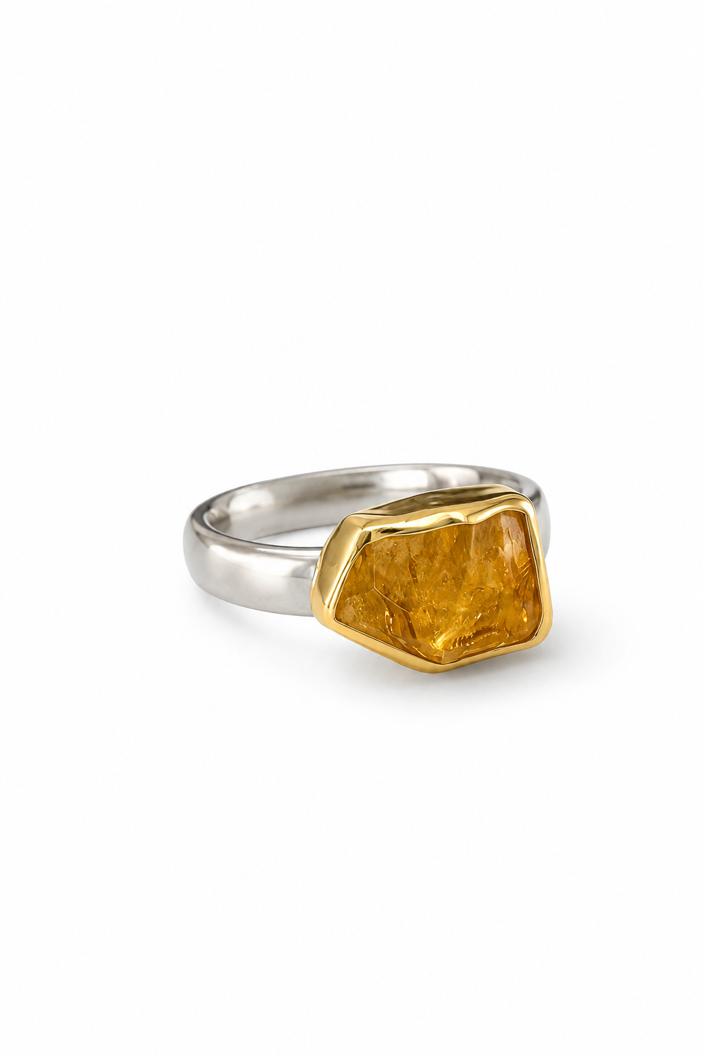 18K Gold Citrine Ring