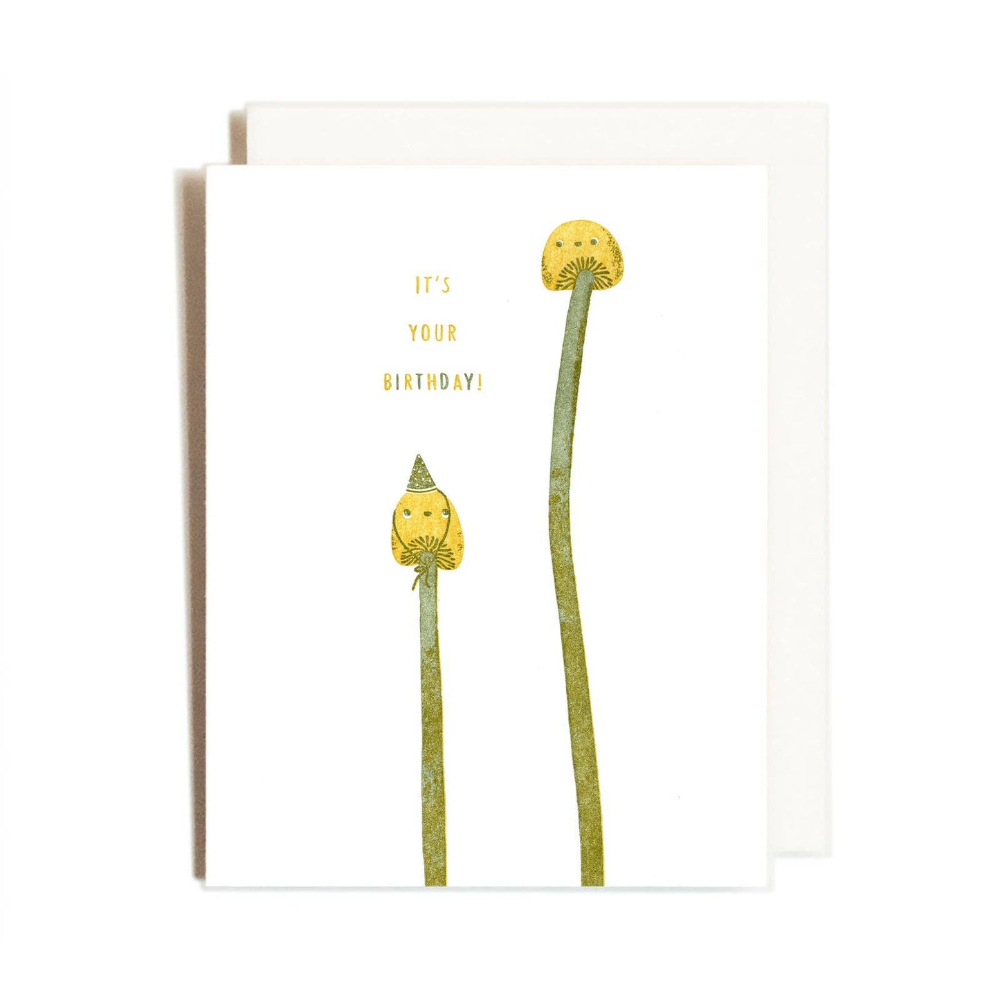 Birthday Mushrooms Party Hat Card