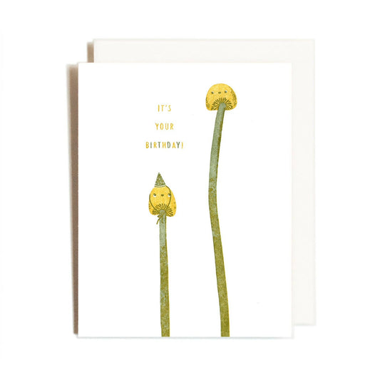 Birthday Mushrooms Party Hat Card