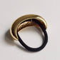Wide Gold Crescent Metal Ponytail Hair Tie