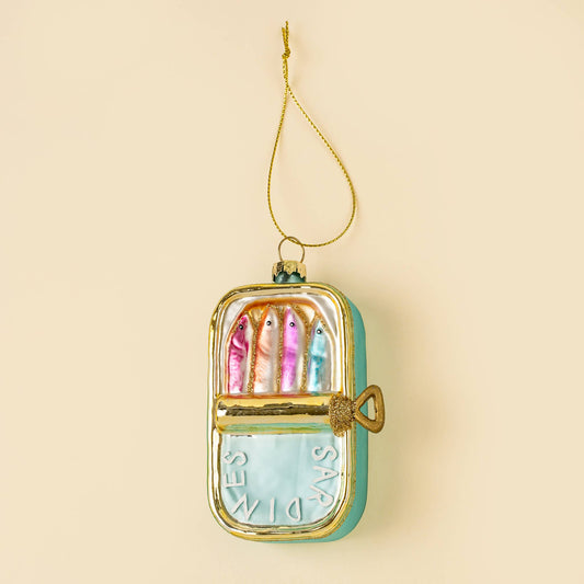 Retro Sardines Glass Ornament