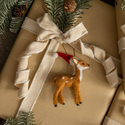 Festive Fur Deer Holiday Ornament