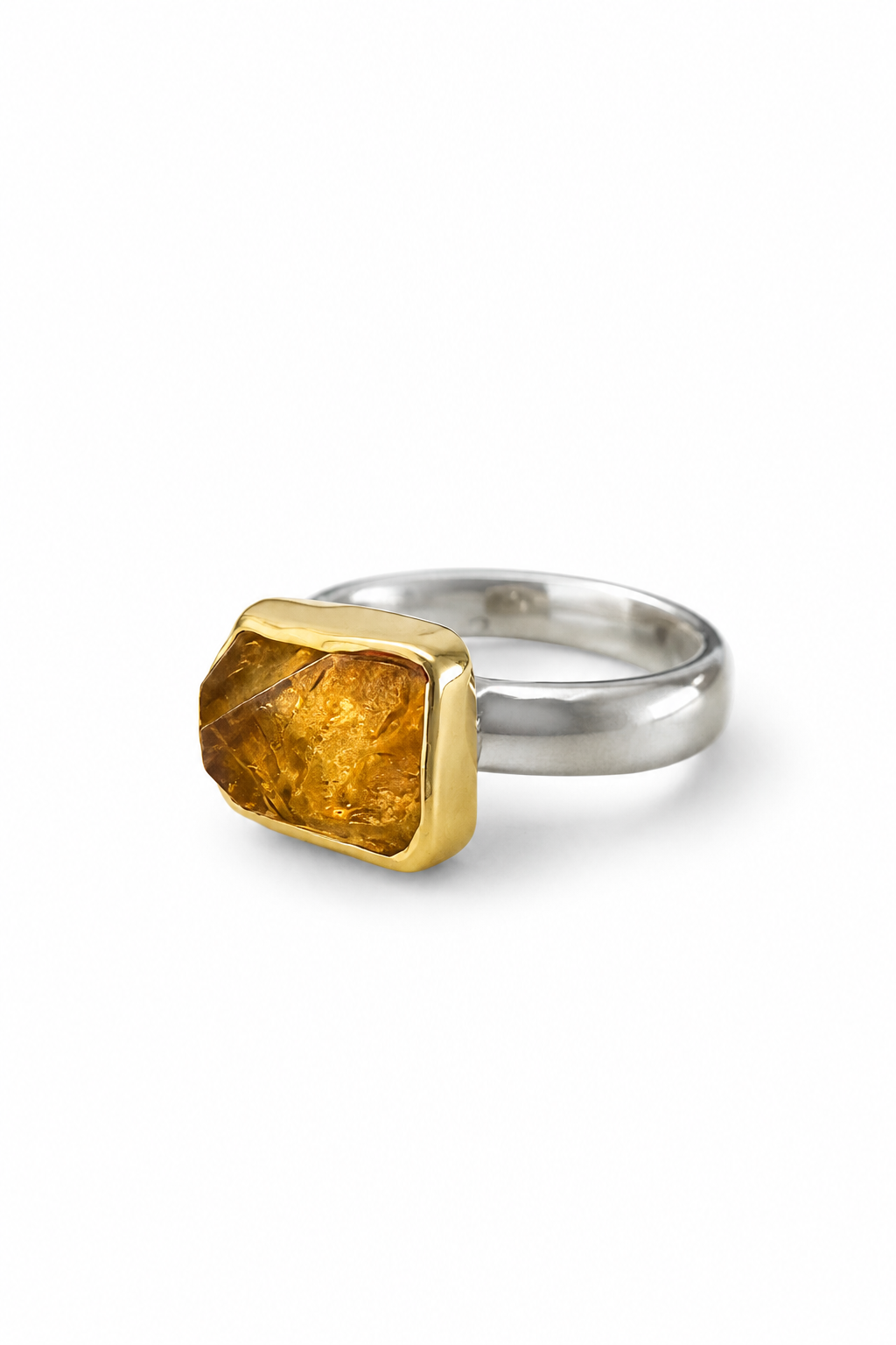 18K Gold Citrine Ring