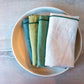 Curated 100% Linen Dinner Napkins Evergreen Mix,  4 Pack