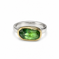 Green Tourmaline 18KG & Sterling Silver Ring