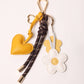 Yellow Heart & Brown Daisies, Bag Charm