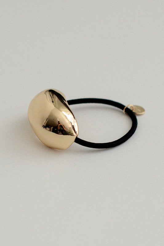Bold Gold Crescent Metal Cuff Hair Tie