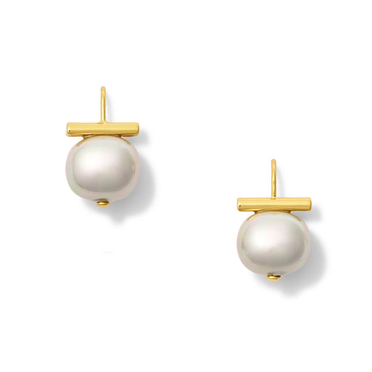 Cloud + Gold Forever Fave Pebble Pearl Earrings